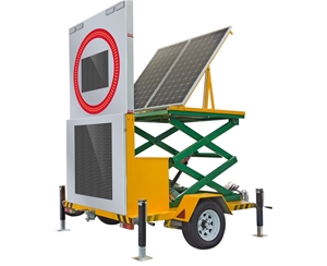 Solar variable-message speed limit trailer sign